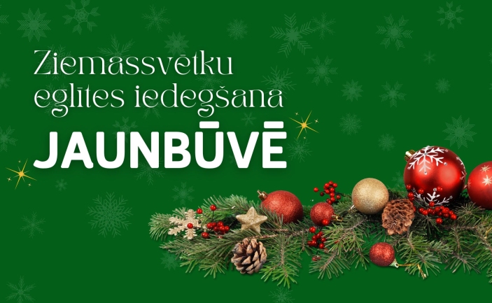 Ziemassvētku eglītes iedegšana Jaunbūvē