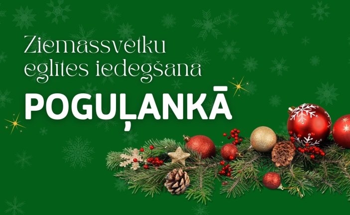 Ziemassvētku eglītes iedegšana Poguļankā
