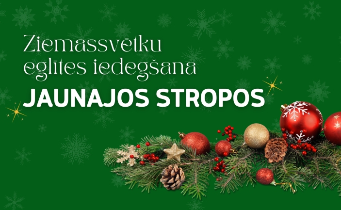Ziemassvētku eglītes iedegšana Jaunajos Stropos