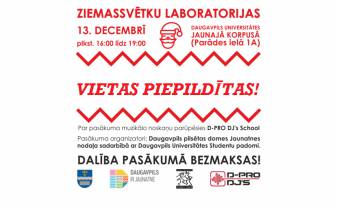 Ziemassvētku laboratorijās VISAS VIETAS PIEPILDĪTAS!