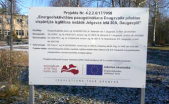 Uzsākta projekta „Energoefektivitātes paaugstināšana Daugavpils pilsētas vispārējās izglītības iestādē Jelgavas ielā 30A, Daugavpilī” īstenošana