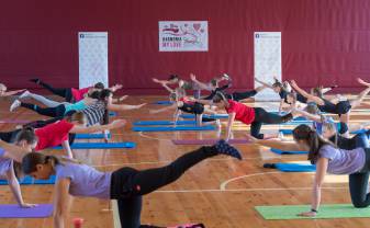 Aerobikas maratonā bija iespēja iepazīties ar fitnesa un aerobikas veidiem