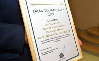 SIA ''AADSO'' atzīmēta ar Valsts vides dienesta balvu
