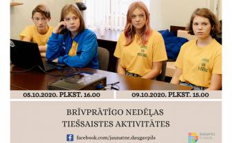 5. un 9. oktobrī notiks BRĪVPRĀTĪGO NEDĒĻAS tiešsaistes aktivitātes