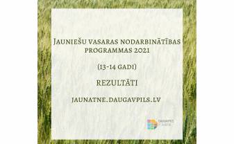 Reģistrācijas rezultāti uz jauniešu vasaras nodarbinātības programmu (13-14 gadi) 2021!