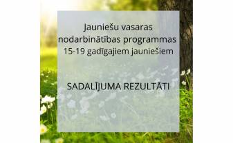 15-19 gadīgu jauniešu vasaras nodarbinātības programmas rezultāti