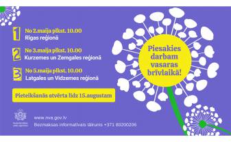 Maijā sākas skolēnu reģistrācija dalībai NVA vasaras nodarbinātības pasākumā Maijā sākas skolēnu reģistrācija dalībai NVA vasaras nodarbinātības pasākumā
