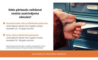 NVD: uzaicinājumus veikt vēža skrīningu sūtīs arī uz e-adresi NVD: uzaicinājumus veikt vēža skrīningu sūtīs arī uz e-adresi