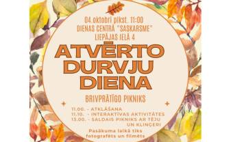 4.oktobris - atvērto durvju diena Dienas centrā “Saskarsme”