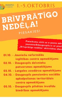 BRĪVPRĀTĪGO NEDĒĻAS aktivitātes