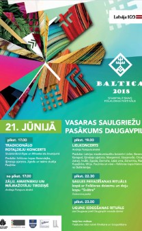 Festivāla “BALTICA 2018” dalībnieki vasaras saulgriežus svinēs Daugavpilī Festivāla “BALTICA 2018” dalībnieki vasaras saulgriežus svinēs Daugavpilī