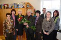 Domes priekšsēdētāja Žanna Kulakova sveica Raimondu Igolnieku 65 gadu jubilejā