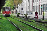 Ведутся реновационные работы трамвайной линии улицы 18 Новембра, на участке от улицы Виенибас до Валкас
