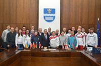 Участники международного чемпионата по волейболу встретились с руководством  Даугавпилсской думы